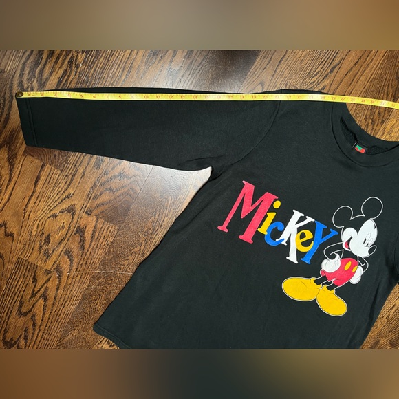 VTG 90s sweatshirt / minidress Mickey Mouse cartoon graphic crewcut long sleeve - Picture 11 of 13